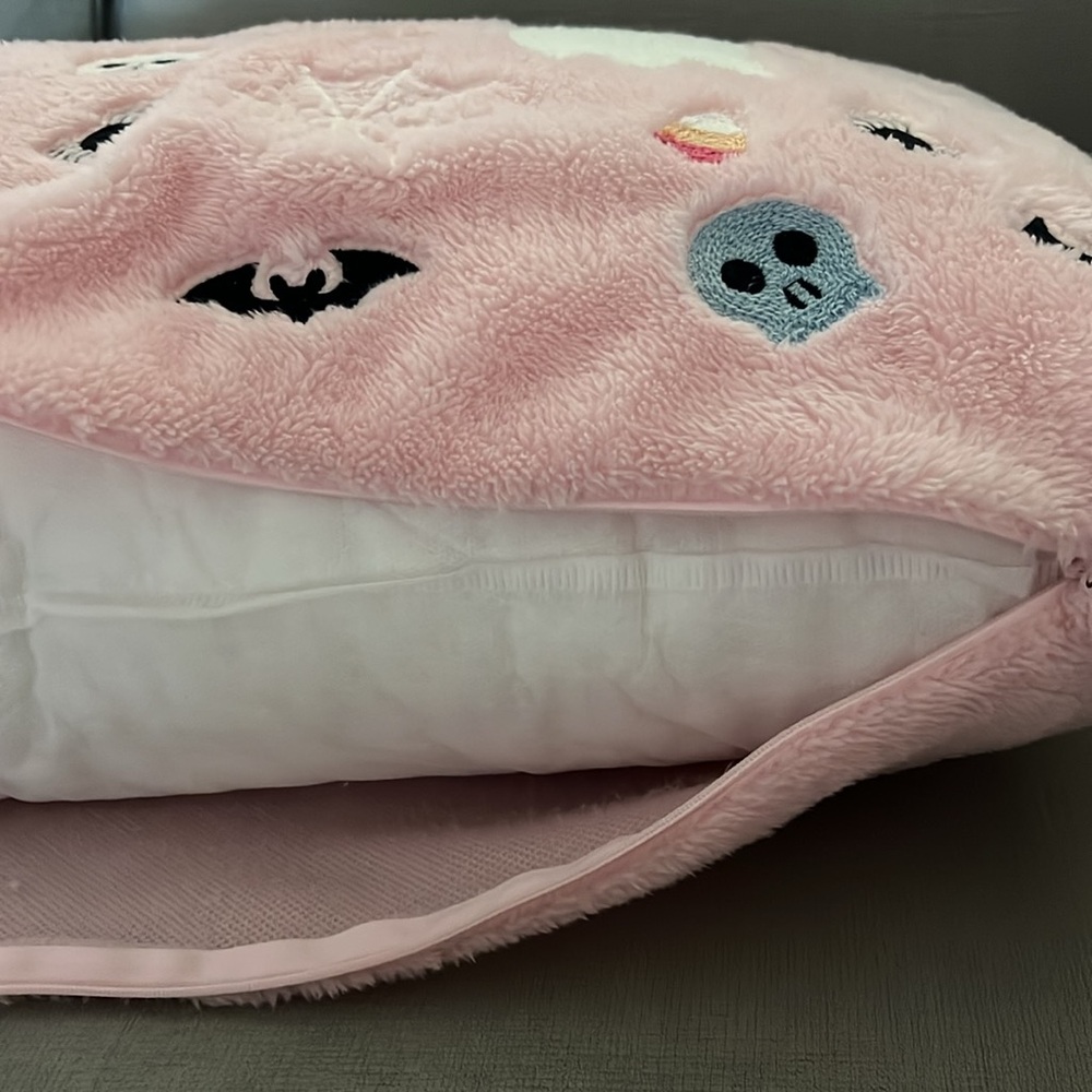 Cute Pink Halloween Pillow with Ghosts and Pumpkins 🎃 - Picture 5 of 7
